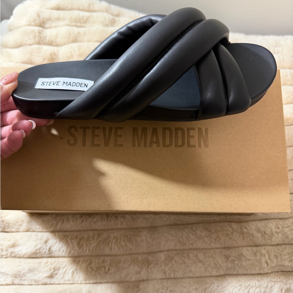 Steve Madden Men's Black Slide Sandals